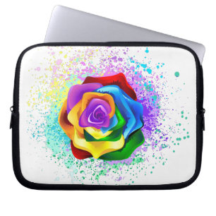 Farbige Regenbogenrose Laptopschutzhülle
