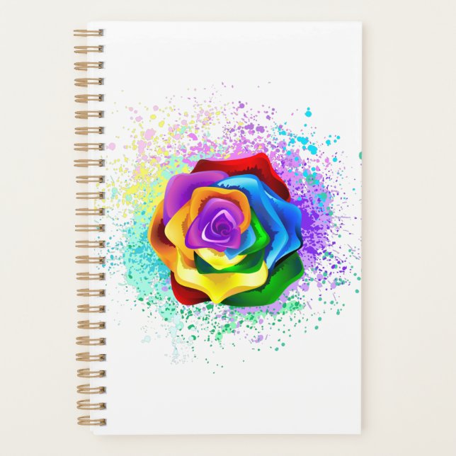 Farbige Regenbogenrose Planer (Vorderseite)