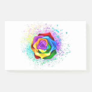 Farbige Regenbogenrose Post-it Klebezettel