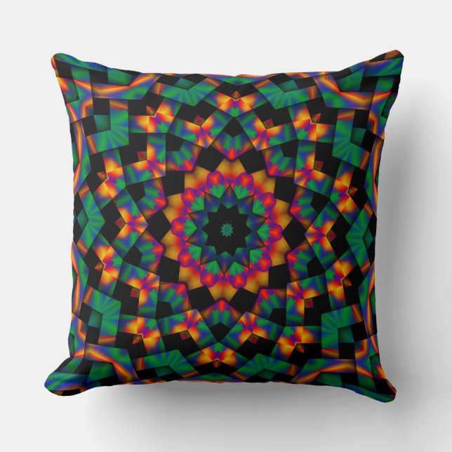 Farbige Regenbogenstern Orange Lila Green Blue Kissen (Vorderseite)