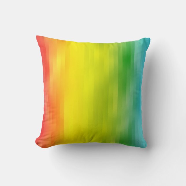 Farbige Regenbogenstreifen Kissen (Vorderseite)