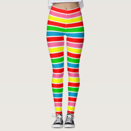 Farbige Regenbogenstreifen Leggings