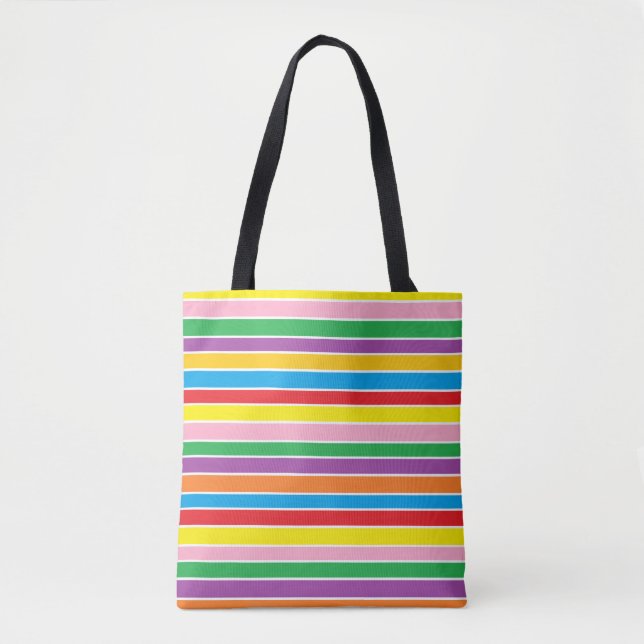 Farbige Regenbogenstreifen Tasche (Vorderseite)