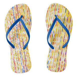 Farbige Regentropfen Regenbogenstreifen FlipFlops
