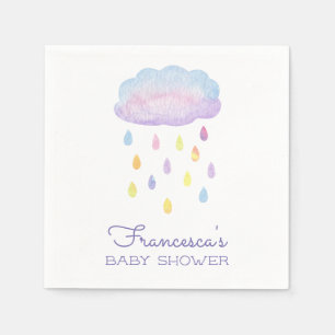 Farbige Regentropfen und Sprinkles Babydusche Serviette