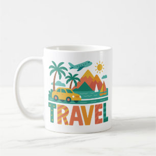 Farbige Reise-Urlaubs-Abenteuer Kaffeetasse
