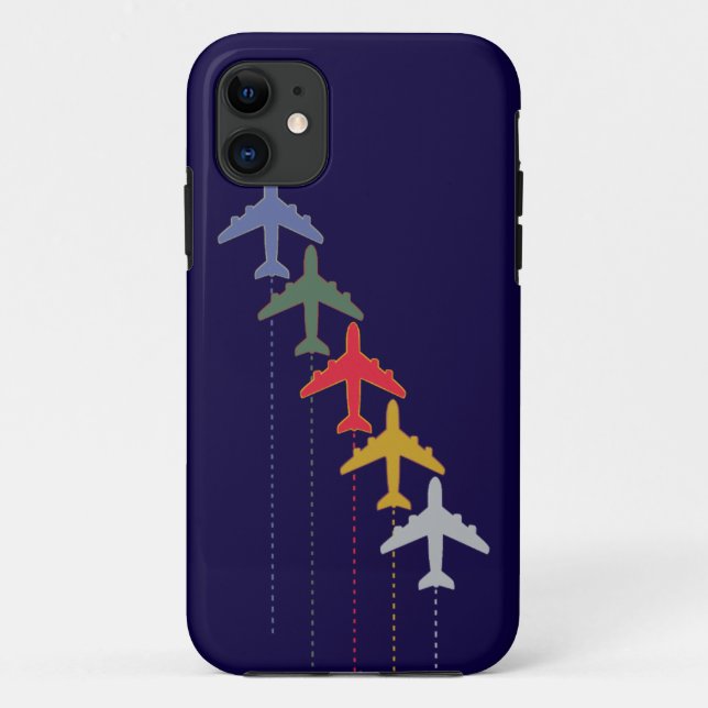farbige Reiseflugzeuge Case-Mate iPhone Hülle (Rückseite)
