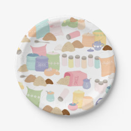 Farbige Retro-Backhilfsmittel Pappteller