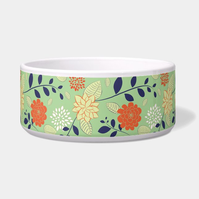 Farbige Retro-Blume kleiner Druck Napf (Vorderseite)