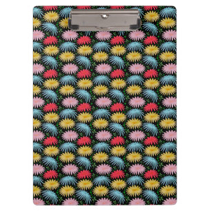 Farbige Retro-Daisy-Blumenmuster-Whimsical  Klemmbrett
