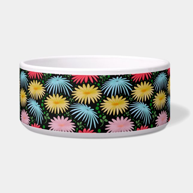 Farbige Retro-Daisy-Blumenmuster-Whimsical  Napf (Vorderseite)