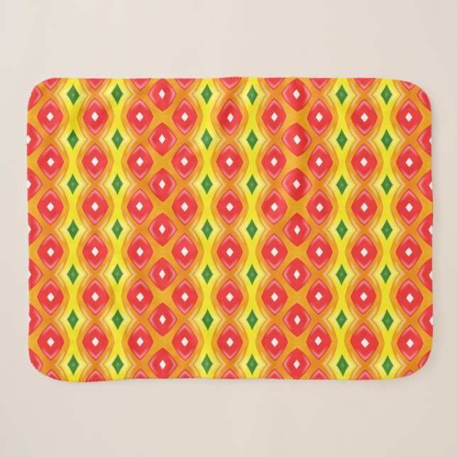 Farbige Retro-Diamantstreifen Sherpadecke (Vorderseite (Horizontal))