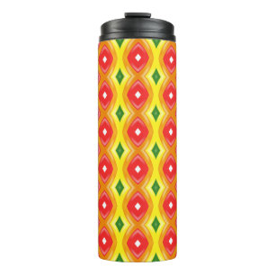 Farbige Retro-Diamantstreifen Thermosbecher