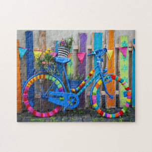 Farbige Retro-Fahrrad-Puzzle