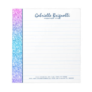 Farbige Retro-Glitzer und Glitzern Notizblock