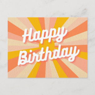 Farbige Retro-Glückwunschkarte zum Geburtstag Postkarte