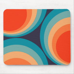 Farbige Retro-Kreismuster Mousepad