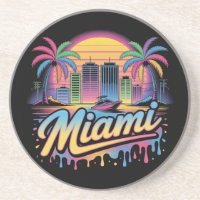 Farbige Retro-Miami-Vaporwave-Reisekunst