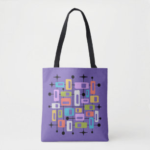 Farbige Retro-Mitte-des-Jahrhunderts-Modern-Atomar Tasche