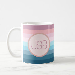 Farbige Retro-Monogramm-Tasse Kaffeetasse