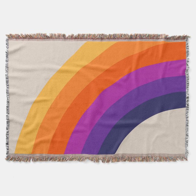 Farbige Retro-Regenbogenkunst Decke (Vorderseite)