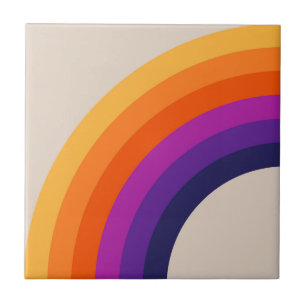 Farbige Retro-Regenbogenkunst Fliese