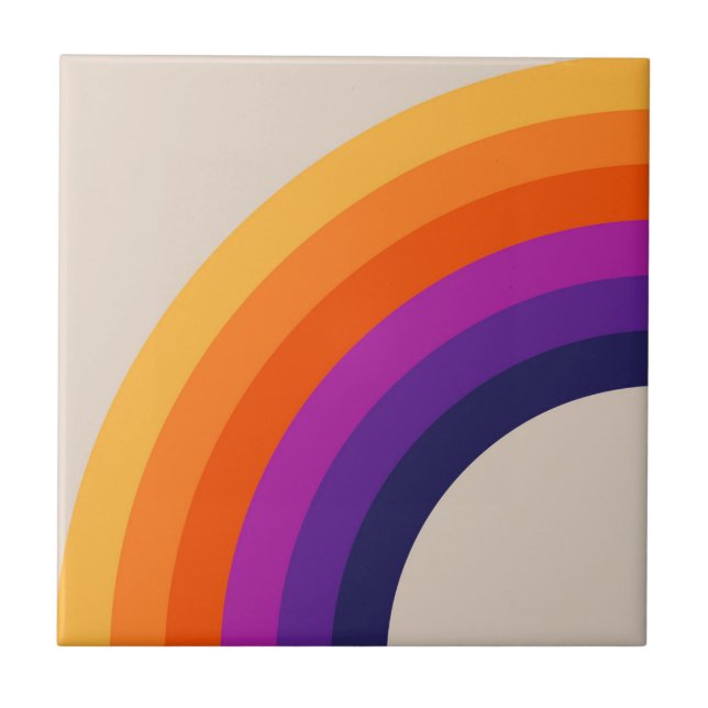 Farbige Retro-Regenbogenkunst Fliese (Vorderseite)