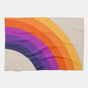 Farbige Retro-Regenbogenkunst Geschirrtuch