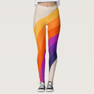 Farbige Retro-Regenbogenkunst Leggings