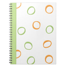 Farbige Retro-Runden orange-grünes Notebook Notizblock