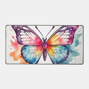Farbige Retro-Schmetterling-Wasserfarben-Kunst Schreibtischunterlage