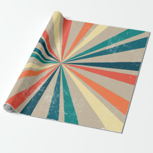 Farbige Retro-Sonnenstrahlen Geschenkpapier