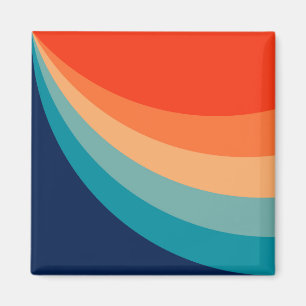 Farbige Retro-Sonnenstrahlen Magnet