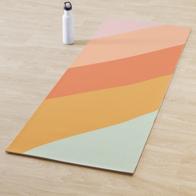 Farbige Retro Sweet Pastel Geometric Streifen Yogamatte (Beispiel)