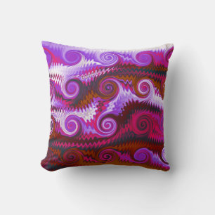 Farbige Retro-Swirl-Kunstgestaltung Abstrakt Kissen