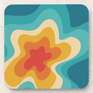 Farbige Retro-Swirldesign Getränkeuntersetzer