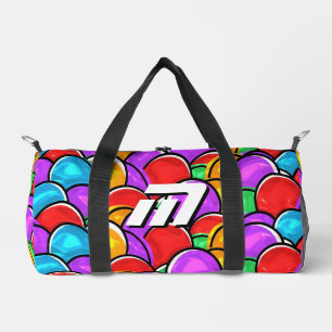 Farbige Retro-Wellige Pop-Art Individuelle Monogra Duffle Bag