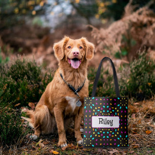 Farbige Retropunkte 80er inspiriert schwarz Tasche