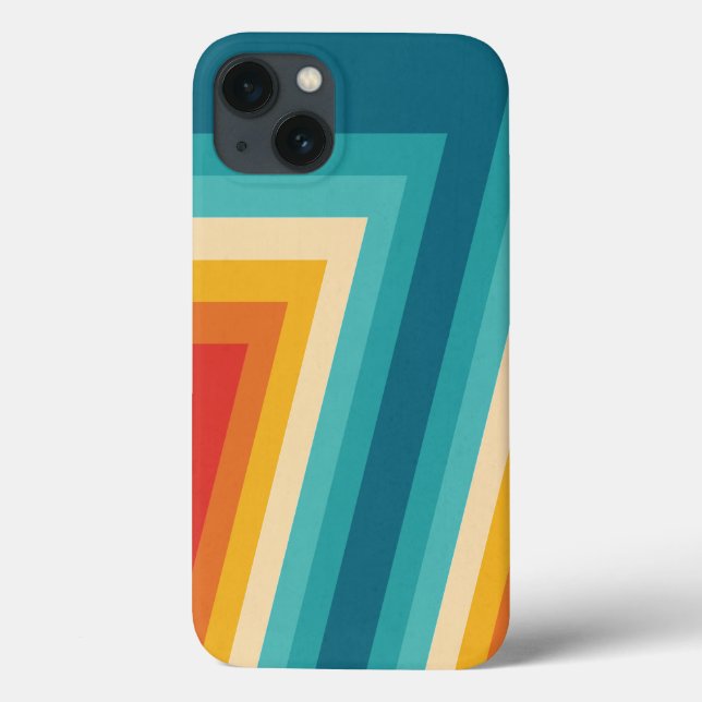 Farbige Retrostreifen - 70er 80er Design Case-Mate iPhone Hülle (Rückseite)