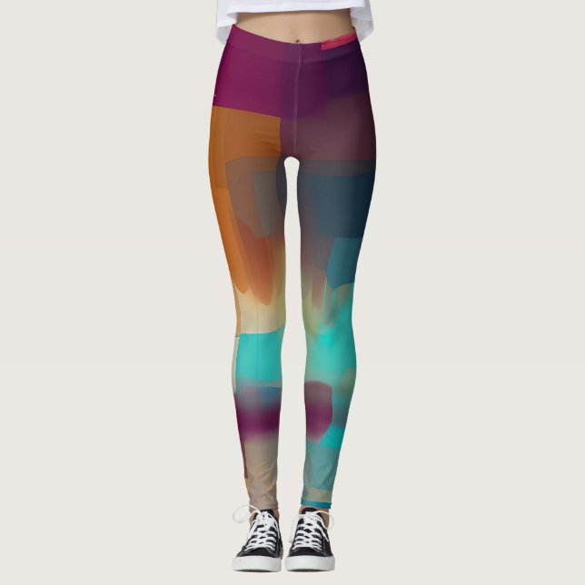 Farbige Retrotonmischung Leggings (Vorderseite)