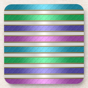 Farbige Ribbons Streifen in Rosa Blau Lila Getränkeuntersetzer