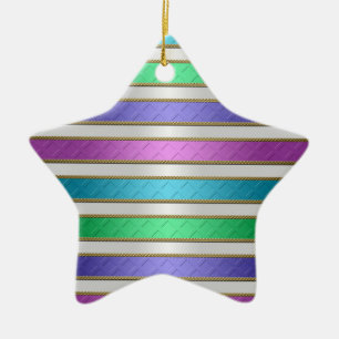 Farbige Ribbons Streifen in Rosa Blau Lila Keramikornament