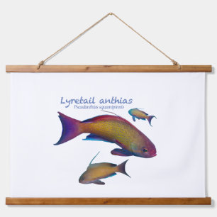 farbige Riff-Fische Wandteppich Mit Holzrahmen