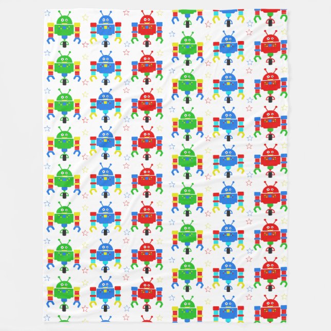 Farbige Roboter Kids Duvet Cover Fleecedecke (Vorderseite)