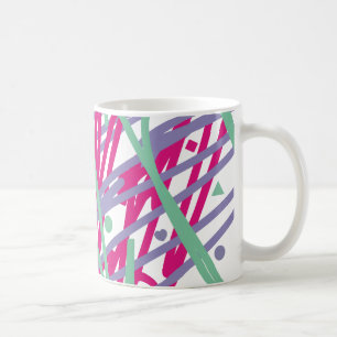 Farbige rosa aquamarine lila Punkte Diamantdreieck Kaffeetasse