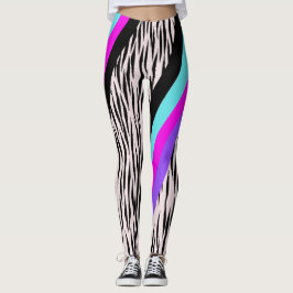 Farbige Rosa Zebra-Leggings Leggings