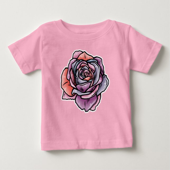 Farbige Rose Blume Baby T-shirt (Vorderseite)