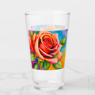 Farbige Rose Blume Digitales Bild Glas