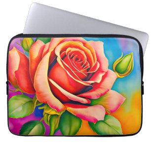 Farbige Rose Blume Digitales Bild Laptopschutzhülle