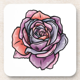 Farbige Rose Blume Getränkeuntersetzer